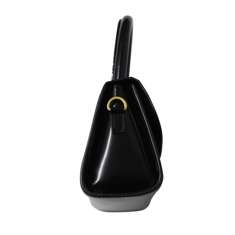 BY FAR Black Gloss Patent Mini Top-Handle Bag - Picture 3 of 8